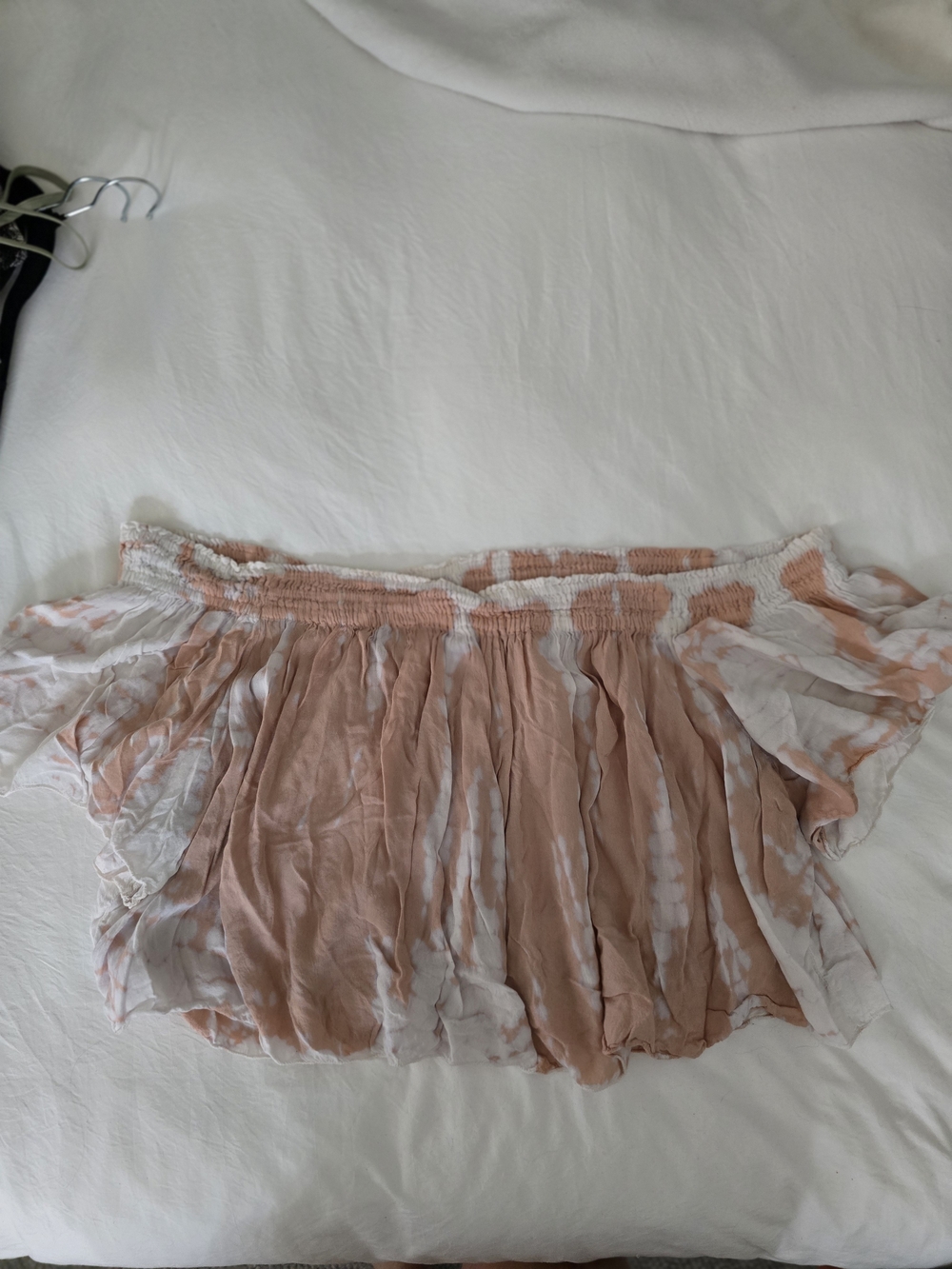 Forever 21 Off-Shoulder Tie-Dye Top - Blush & White